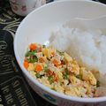 yukoko☆'s cooksnap of when they made 離乳食中期。3分で鶏ひき肉の親子丼.