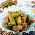 なおきんとん's cooksnap of when they made ニンニクの芽とひき肉の炒め物 お弁当にも.