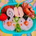 まりえmy's cooksnap of when they made ソーセージDe簡単カワイイおにぎり弁当☆.