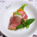 Gonbao's cooksnap of when they made びわとレタスの生ハムサンド.