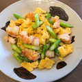 りえぴぃ～'s cooksnap of when they made えびとアスパラの卵炒め.