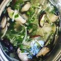 クックZRGW6G☆'s cooksnap of when they made 春巻きの皮入り♡きのこのワンタン風スープ.
