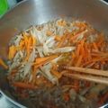 まろん808's cooksnap of when they made ごぼうとひき肉の甘辛コチュ炒め.