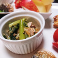Mapoon's cooksnap of when they made 手軽に簡単★ゴマが香る小松菜と豚肉和え.