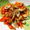 Ｍatu☆Music's cooksnap of when they made 麺つゆで作る②ニンジンちくわ油揚げの炒煮.