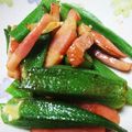 いしまるりえこ's cooksnap of when they made 簡単✨オクラとベーコンのガーリック炒め.