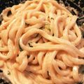 にゃぁお's cooksnap of when they made 麺つゆだけ！簡単明太子クリームうどん.