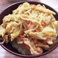 hiraria's cooksnap of when they made 玉ねぎとカニカマの卵とじ.