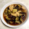 おかぶ〜ま's cooksnap of when they made 時短★めんつゆで茄子と胸肉揚げ浸し.