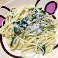 クックMY8G6D☆'s cooksnap of when they made ツナとほうれん草の和風クリームパスタ.