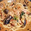 よぺこっく♪'s cooksnap of when they made ほうれん草とナスベーコンの和風パスタ★.