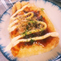 wakka's cooksnap of when they made 簡単アレンジ♪お好み焼き風おたふく卵巾着.