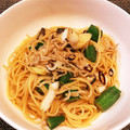 nikomi0105's cooksnap of when they made しらすとオクラの和風スパゲティ❤️.