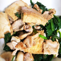 ムーヒツジ's cooksnap of when they made 厚揚げとほうれん草の醤油炒め.