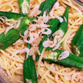 67luna's cooksnap of when they made しらすとオクラの和風スパゲティ❤️.