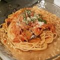 しらたまこむぎ's cooksnap of when they made ナスとベーコンとツナのトマトスパゲティ.