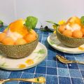 ３匹の大ぶたママ's cooksnap of when they made 赤肉メロンシロップのふわふわかき氷.