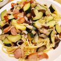 ぼんぼーや's cooksnap of when they made 簡単ランチ！なすとズッキーニの和風パスタ.