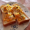 ♡sayulily♡'s cooksnap of when they made ゆで卵とコーンのチーズ☆トースト.