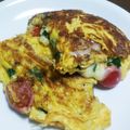 麻's cooksnap of when they made フレッシュバジルで♪　トマトオムレツ.