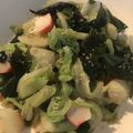 Yokchina's cooksnap of when they made キャベツとワカメのごま酢和え.