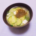まあまま☆0403's cooksnap of when they made ズッキーニととろろ昆布の味噌汁.