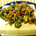 mimisasach's cooksnap of when they made ♪豆腐のオクラ茗荷しそおかかのせ♪.