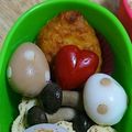よぉぎゅると's cooksnap of when they made 『カラフル♡うずら』キャラ弁♡お弁当彩り.