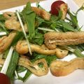 chisatolia's cooksnap of when they made 水菜とカリカリ油揚げの味ポンサラダ.