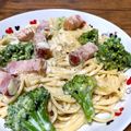★non's cooksnap of when they made ブロッコリーとベーコンのクリームパスタ.