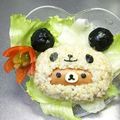 ☆ありか358☆'s cooksnap of when they made リラックマパンダの被り物♪キャラ弁当.