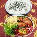 おにぎり99's cooksnap of when they made 赤緑黄♫お弁当の彩り卵焼き.