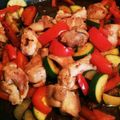 ちょこりんず's cooksnap of when they made 鶏肉とズッキーニとパプリカの甘辛ダレ炒め.