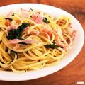 saku39717's cooksnap of when they made 大葉とベーコンのパスタ.