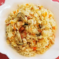 クックV6C8HU☆'s cooksnap of when they made おうちごはん！きのことベーコンのピラフ.