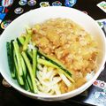 ☆ちび★モンスター☆'s cooksnap of when they made 簡単！盛岡じゃじゃ麺風肉味噌きしめん.