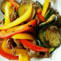 vignemale's cooksnap of when they made 牛肉・ズッキーニ・パプリカ・エリンギ炒め.