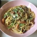 yumin☆33's cooksnap of when they made 生クリーム不要！海老と茸のクリームパスタ.