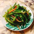のんべぇヒロ's cooksnap of when they made 小松菜と人参の炒めもの.