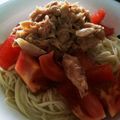 tian10's cooksnap of when they made トマトとツナのぶっかけそうめん.