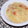 タワ師's cooksnap of when they made クリームシチューからの、カルボナーラ風.