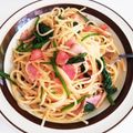 kanya67's cooksnap of when they made 旦那が作った第２弾「ほうれん草ベーコンパスタ」.