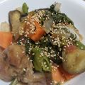 にゃおごろう's cooksnap of when they made 豚こま団子と野菜大葉の甘辛梅だれ炒め.