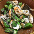 nuka's cooksnap of when they made オクラとちくわのごま和え.