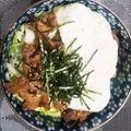 Dahyana's cooksnap of when they made 簡単豚こまレタス丼.