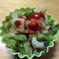 お願いひつじ's cooksnap of when they made わさび菜とちくわの簡単めんつゆ炒め.