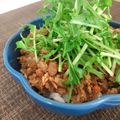 noriko912's cooksnap of when they made 鶏ひき肉と水菜のどんぶり.