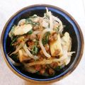 woodbelle's cooksnap of when they made ごま麺つゆマヨ！　にらもやし納豆サラダ♡.