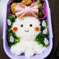 ♡ちぃﾀﾝまま♡'s cooksnap of when they made キャラ弁☆てるてる坊主にかわいいリボン.