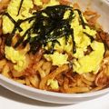 たぬぽんたぬ's cooksnap of when they made ふわふわ卵のせ！焼きキムチうどん.